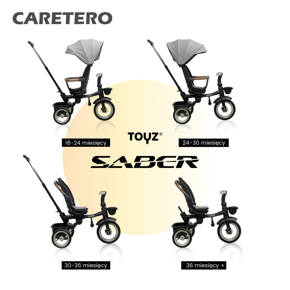 Tricicleta Toyz Saber Grey, Pliabilă, 5-în-1 - imagine 5