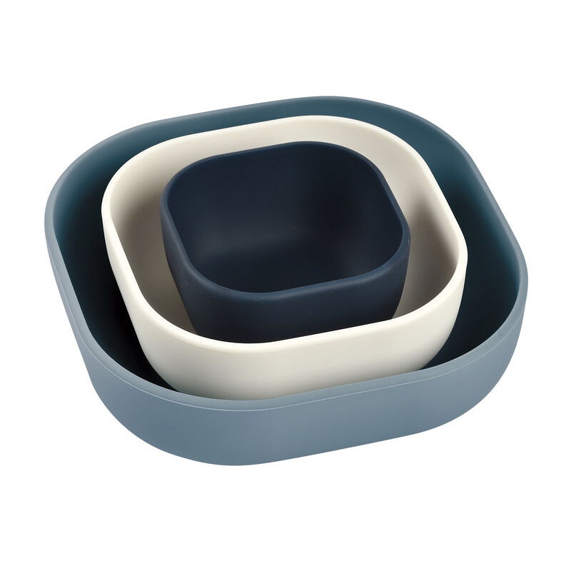 Set 3 boluri silicon Beaba Night Blue - imagine 3