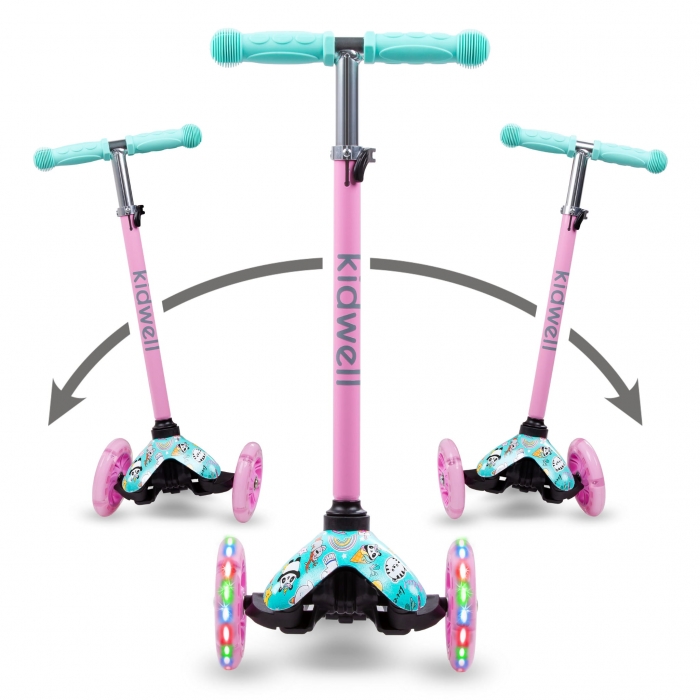 Trotineta Kidwell uno Happy cu LED, Aluminiu, 3 ani+