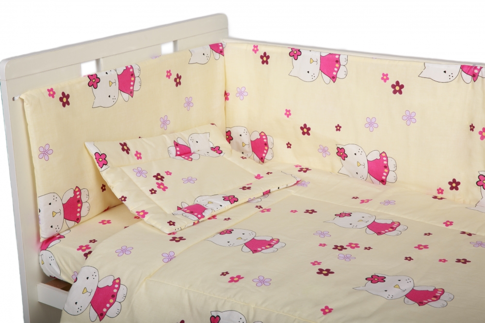 Lenjerie Patut 4 Piese Kitty Crem Nichiduta