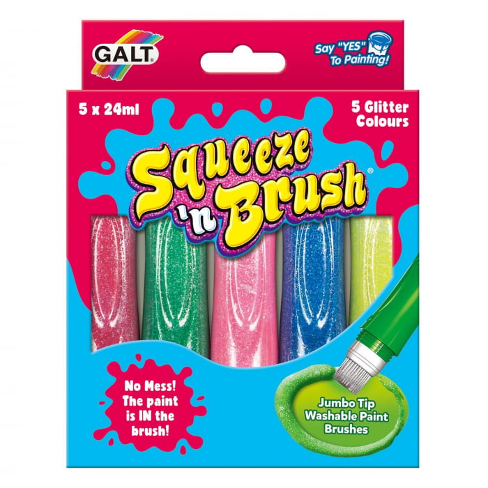 Galt Squeeze n Brush | Set Pictura cu Sclipici, 5 Culori