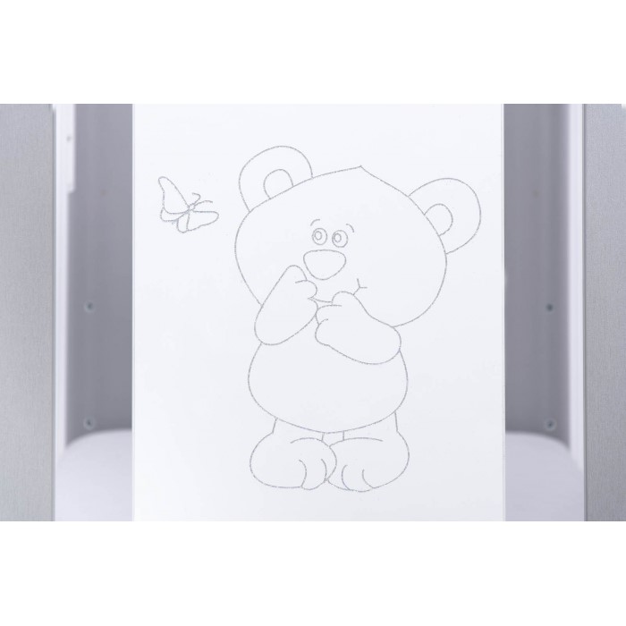 Patut Culisant Drewex Bear Silver cu Saltea - imagine 6