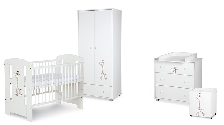 Set Mobilier Copii Klups Safari Alb, Dulap și Comodă - imagine 6