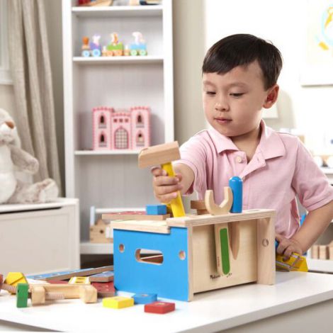 Banc de lucru legn Melissa & Doug, 32 piese, 3 ani+ - imagine 3