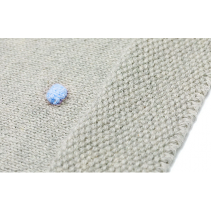 Patură Tricotată Fillikid Grey Blue, 100% Bumbac - imagine 3