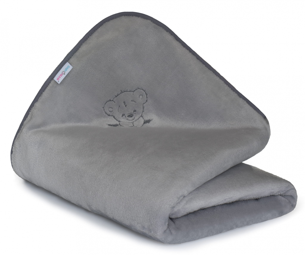 Paturica Babymam Premium Retro Bears Grey, 75x100 cm - imagine 4
