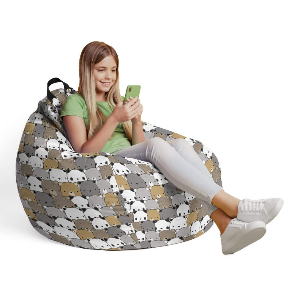 Husă Bean Bag Ursuleți Maro | Updeco - imagine 4
