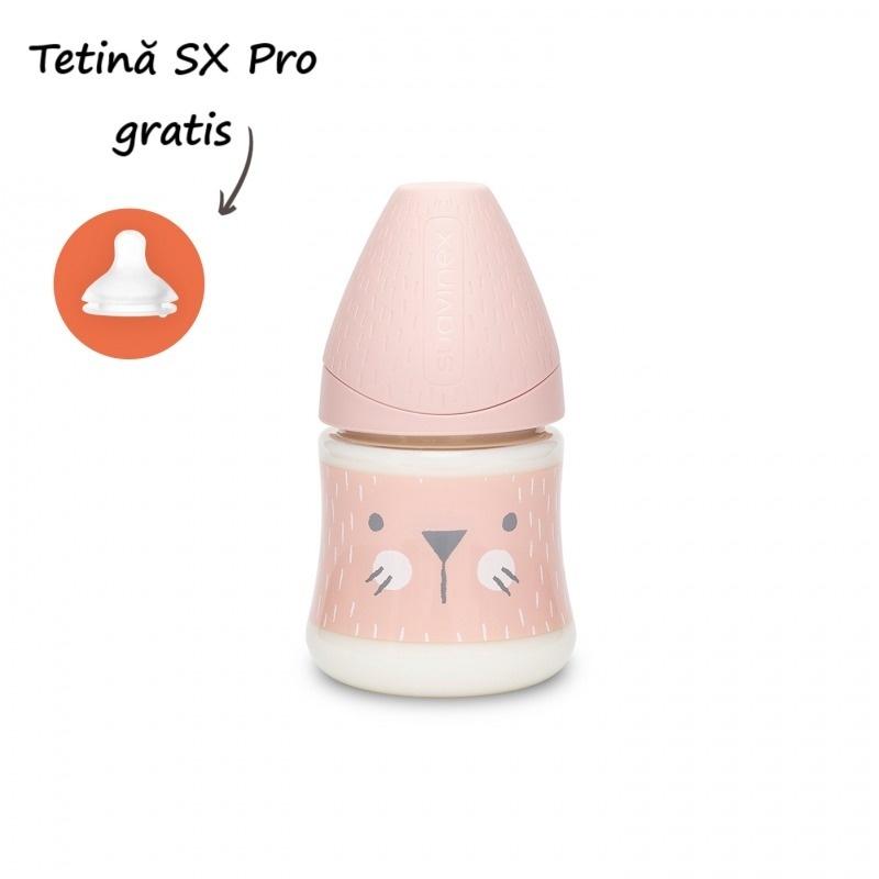 Biberon Suavinex Hygge 150ml Pink Cat - imagine 4