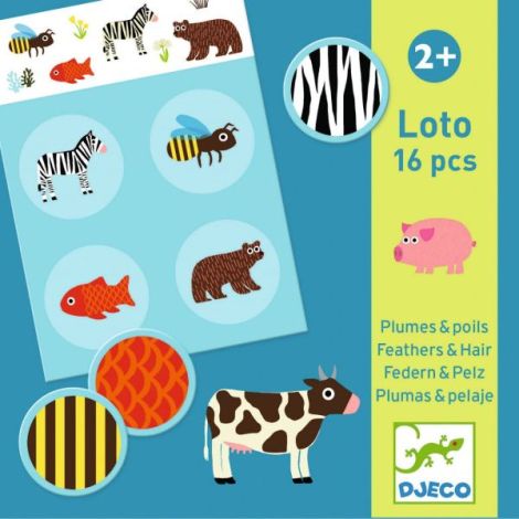 Joc Loto Djeco Blană și Pene - Memorie și Animale - imagine 2