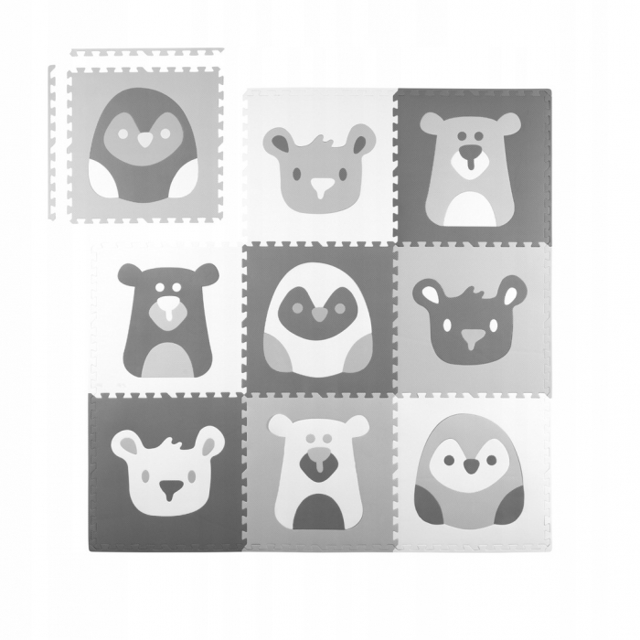 Saltea Joaca Ricokids 180x180 cm Gri cu Animalute - imagine 4