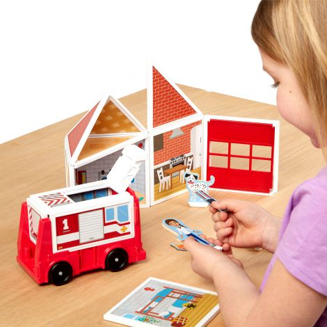 Set Magnetic Stația de Pompieri Melissa & Doug - imagine 5