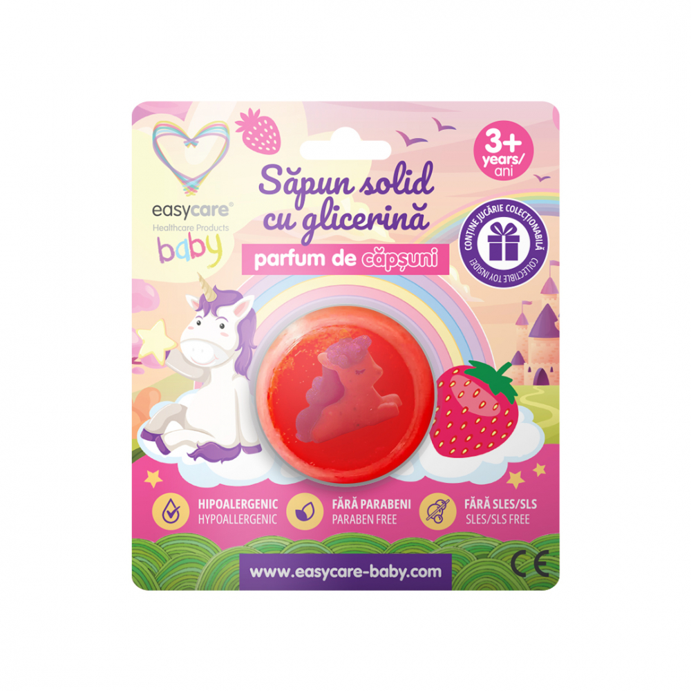 Săpun solid cu glicerină Easycare Baby, căpșuni 100g - imagine 2