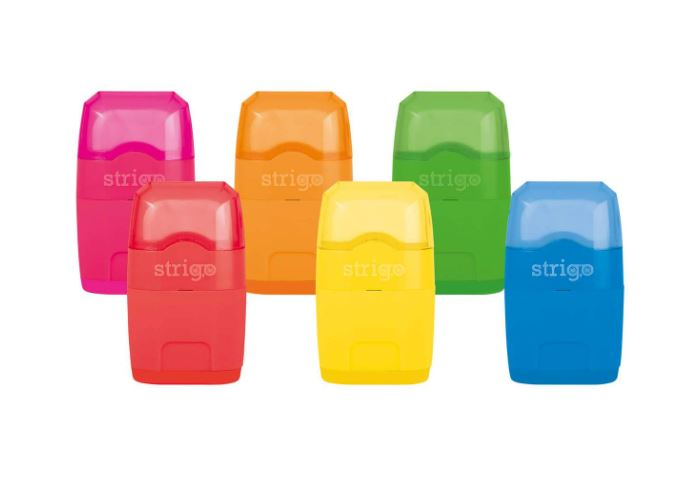 Ascutitoare Strigo 2-in-1 cu Guma si Container