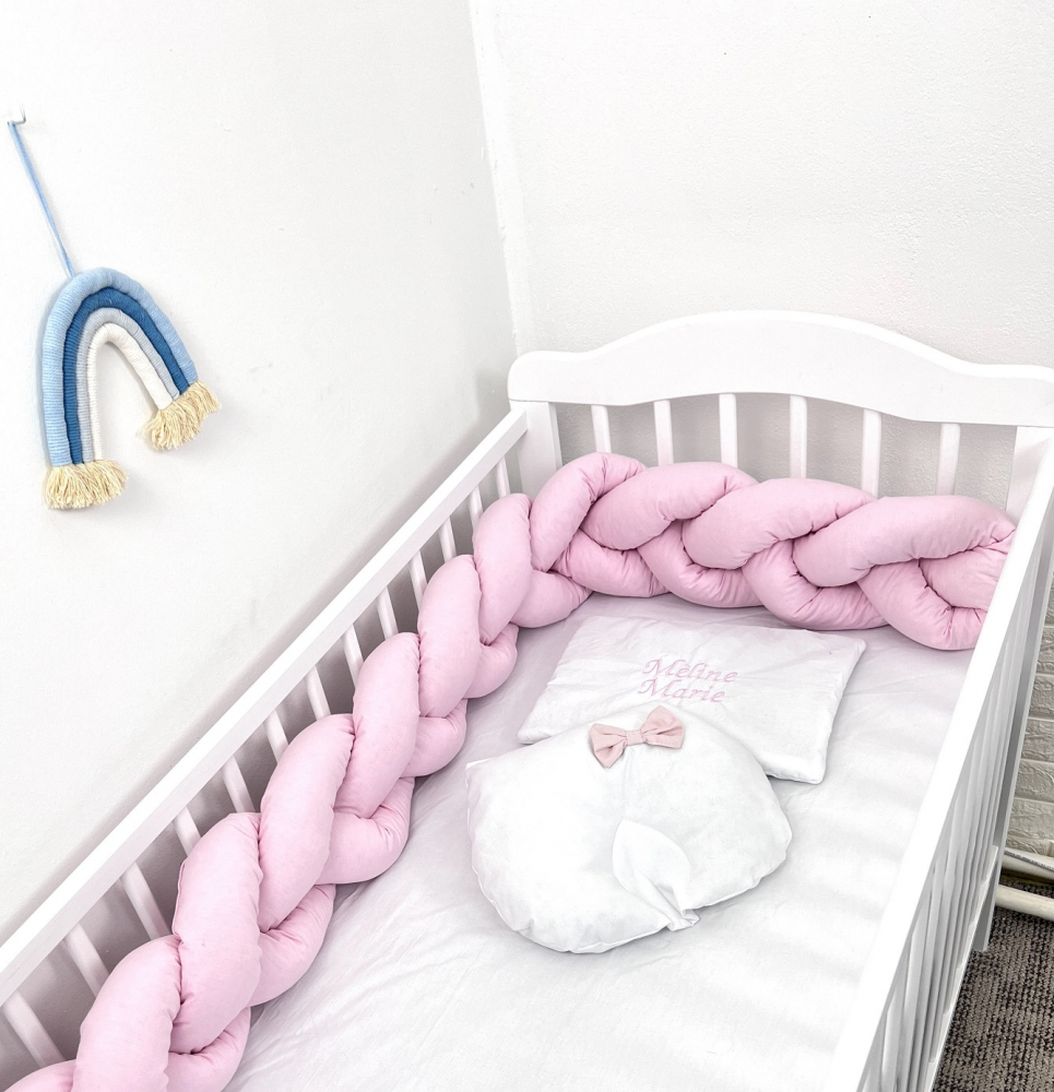 Aparatoare Pat Deseda Impletita Roz Baby 180 cm