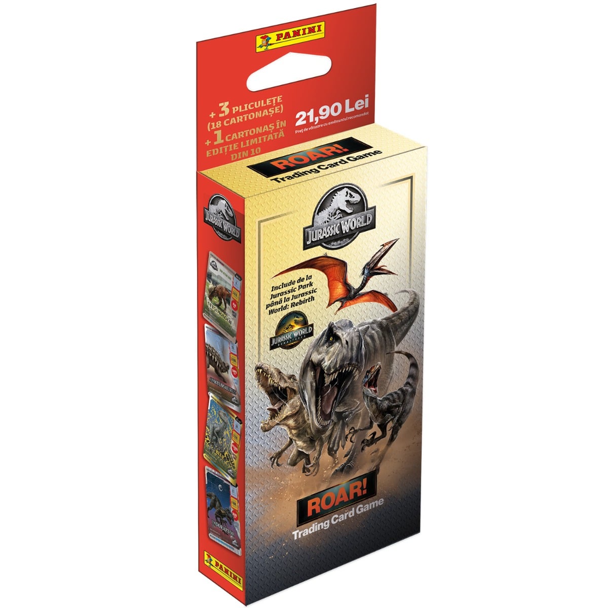 Panini Jurassic World - Set 3 pachete + card limitat