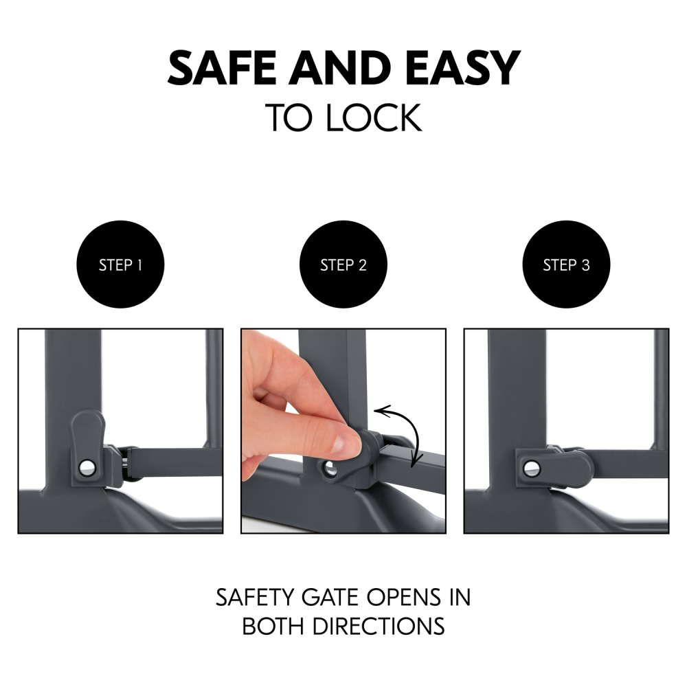 Poarta Siguranta Hauck Clear Step, Autoclose, Gri - imagine 4