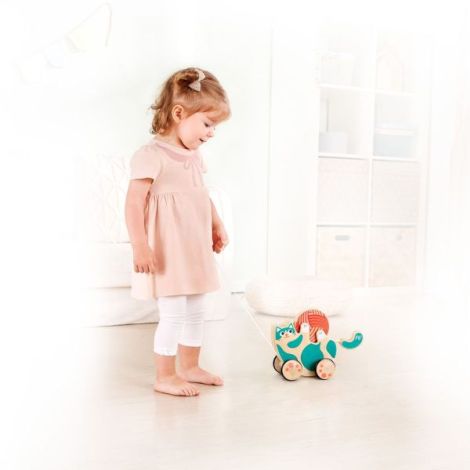 Hape Pisicuta din Lemn cu Ghem de Tras - imagine 3