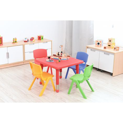 Masa Patrata Reglabila Moje Bambino, 40-60 cm, Rosu - imagine 3