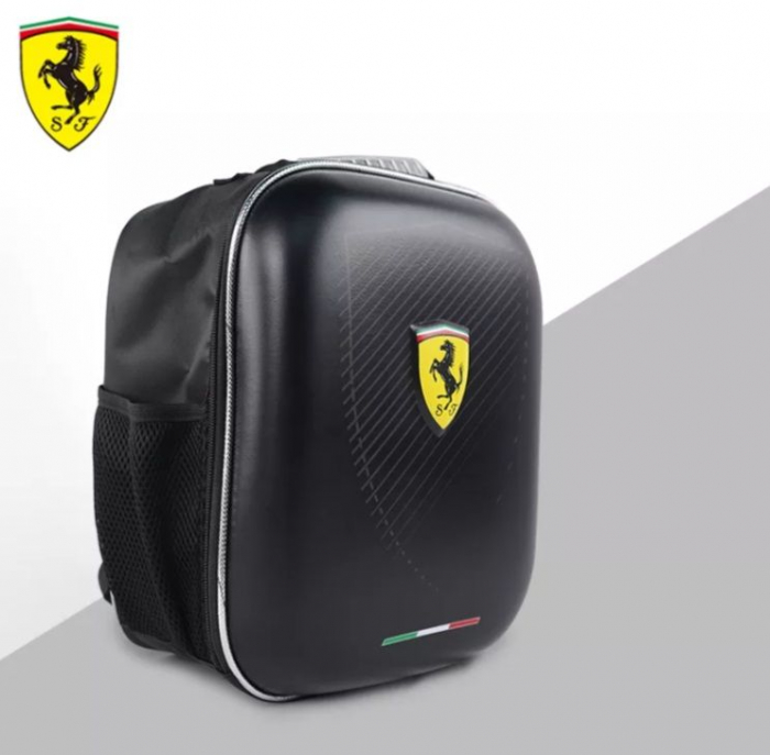Ghiozdan Ferrari 3D Mesuca Negru Ultrausor