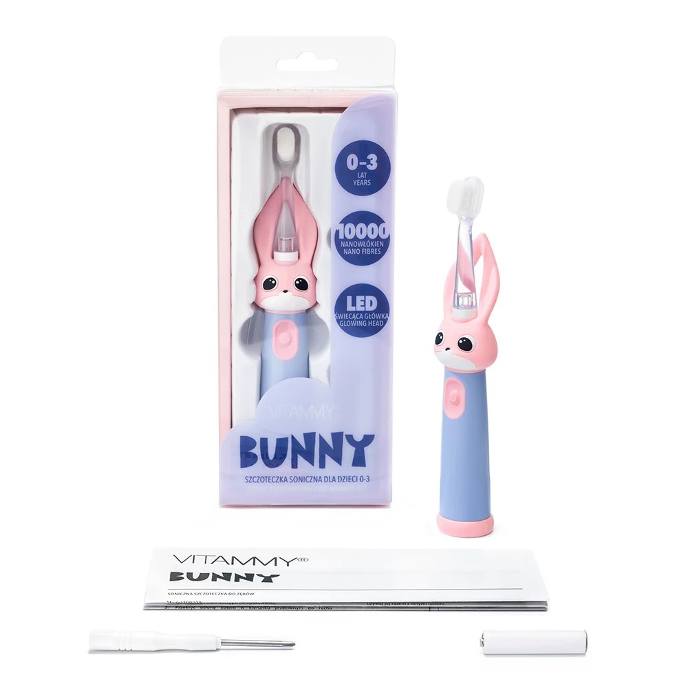 Periuță Electrică Vitammy Bunny Pink, LED, 0-3 Ani - imagine 3
