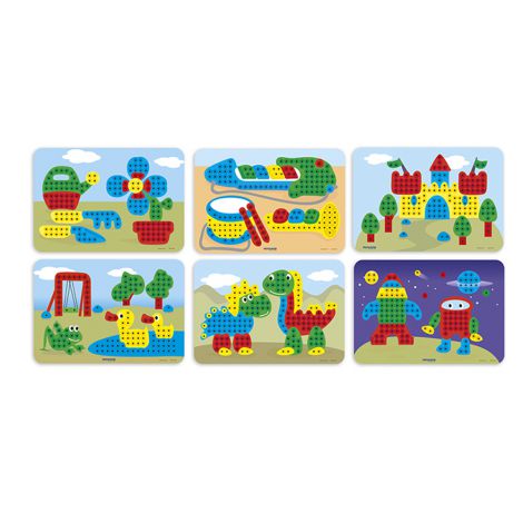 Mozaic 10 mm Miniland | Set Creativitate 240 Piese - imagine 3