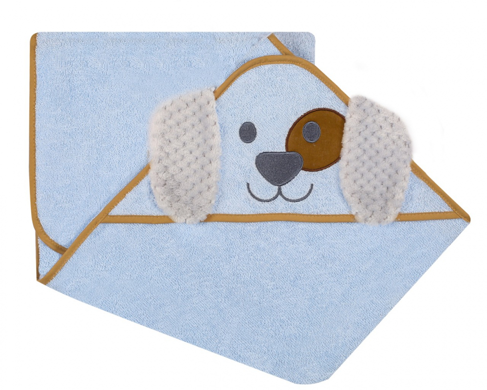 Prosop baie cu gluga Blue Dog | Duetbaby