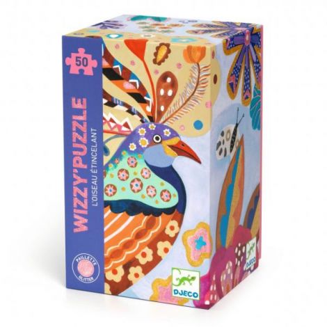 Puzzle Djeco Pasarea Strălucitoare cu Sclipici