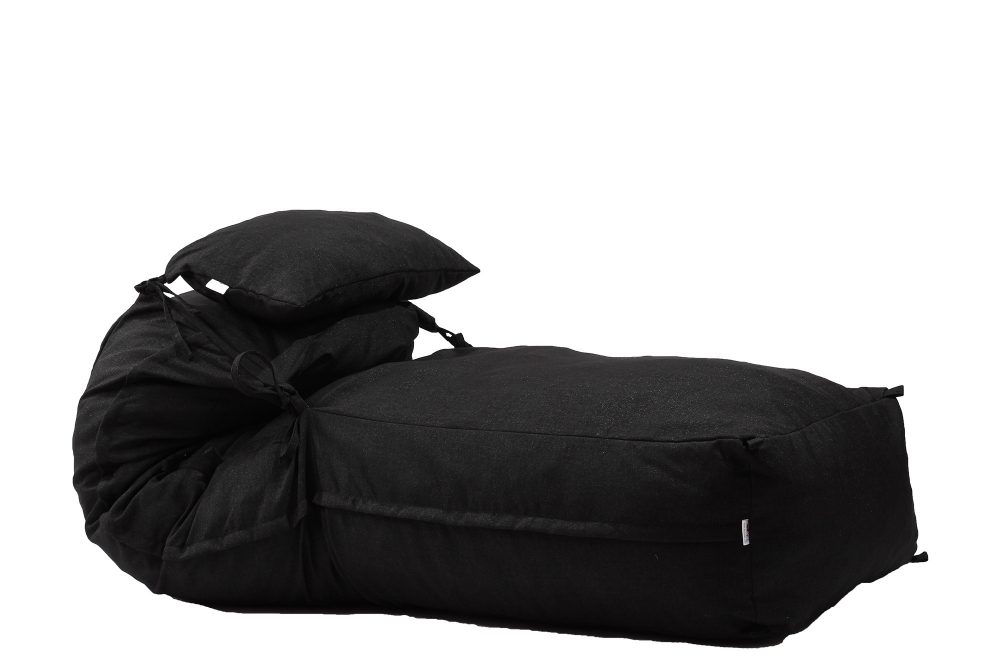 Fotoliu Pufrelax Yoga XL Premium + Perna Black - imagine 3