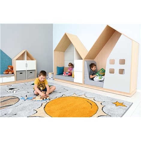 Quadro 201 Moje Bambino - Casute pat dublu, saltele incluse - imagine 3