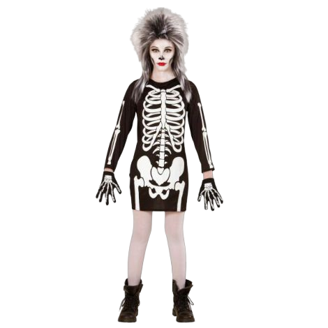 Costum Schelet Rochie Halloween Fetita Widmann