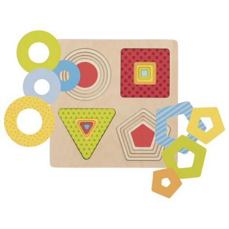 Puzzle Forme Geometrice Goki | Lemn Educativ