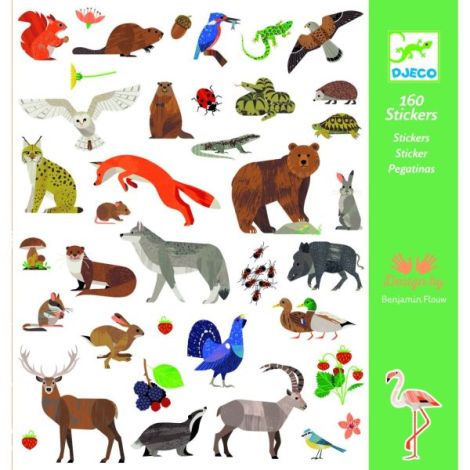 Abtibilduri Fauna Europei Djeco - 160 Stickere - imagine 2