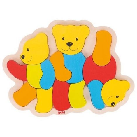 Puzzle din lemn Trei Ursuleti Goki
