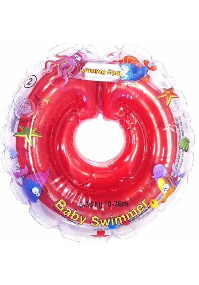 Colac gat Babyswimmer rosu cu zornaitoare 6-36 luni