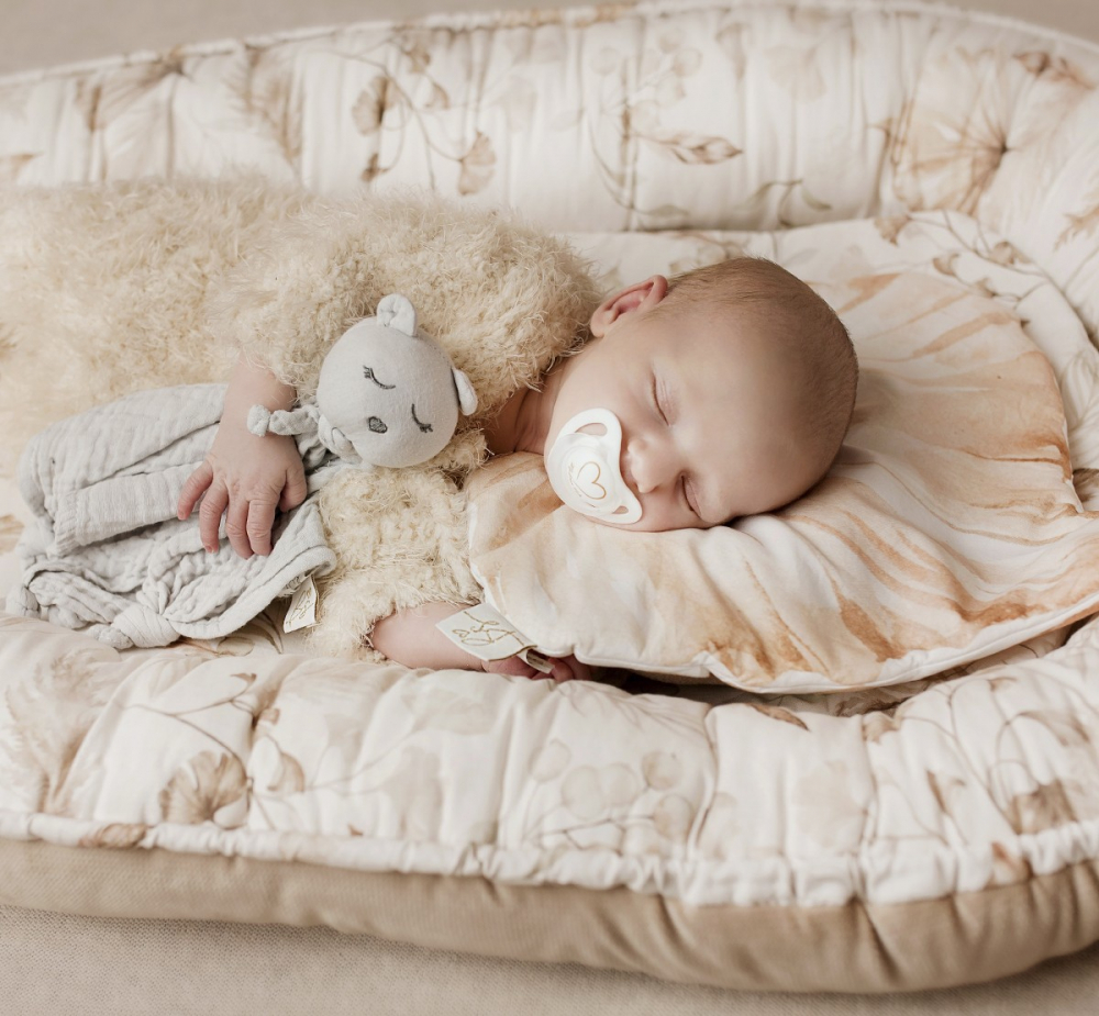 Babynest Premium BabySteps, Bumbac și Catifea, Boho Beige - imagine 6
