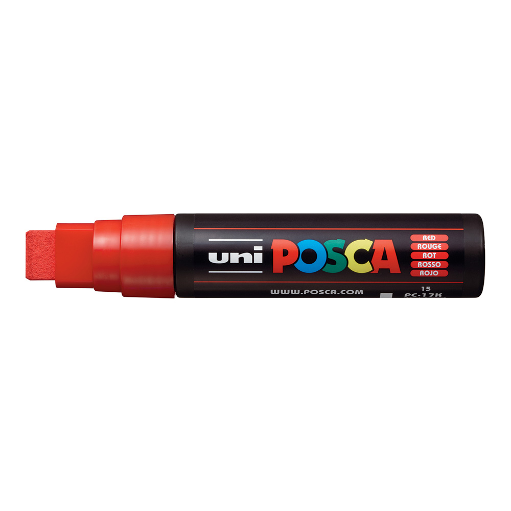 Marker Posca PC-17K, 15mm, Vârf Țesit, Roșu