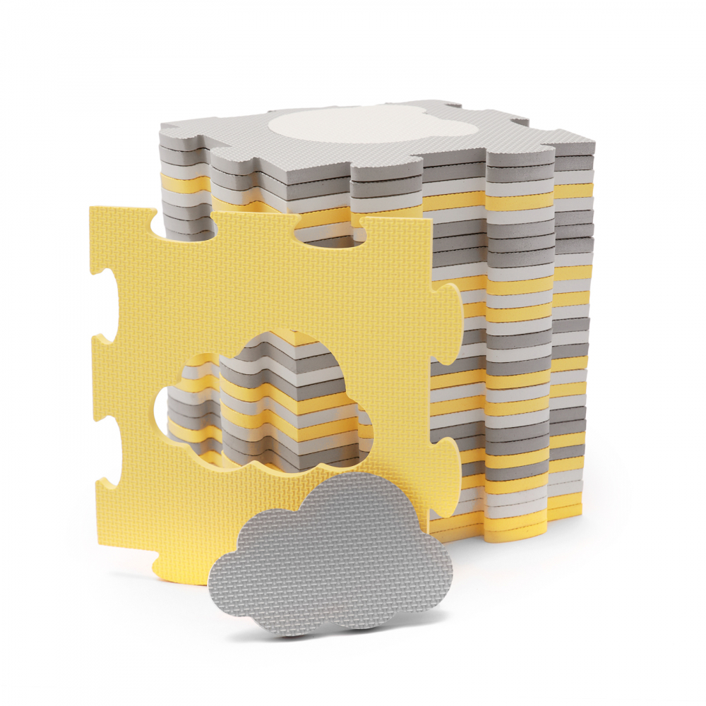 Covoras joaca Kinderkraft Luno 3D Puzzle Galben - imagine 3