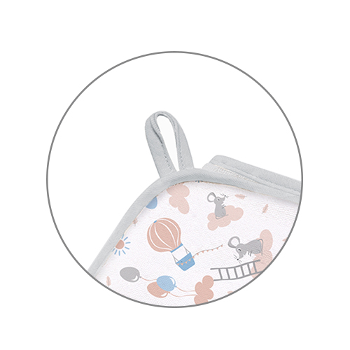 Prosop Baie Babyono cu Glugă, Bumbac Soft, Gri