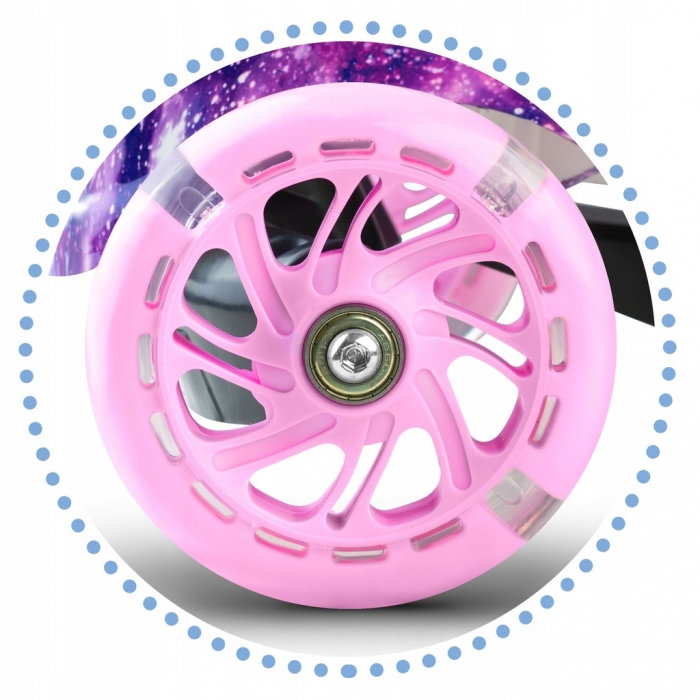 Trotineta Ricokids Piko LED Roz, Aluminiu, Reglabila - imagine 4