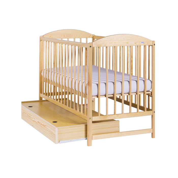 Patut Drewex Lulaya cu Sertar Natur + Saltea Cocos