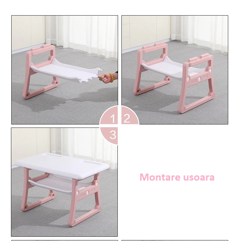 Masuta de studiu cu scaunel Nichiduta School Pink - imagine 8
