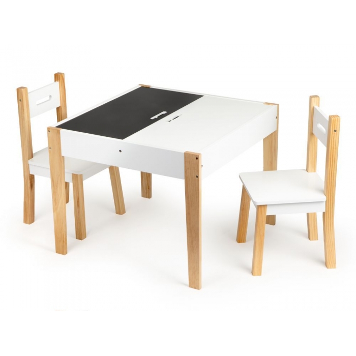Set masă și 2 scaune Ecotoys cu tabelă - imagine 8