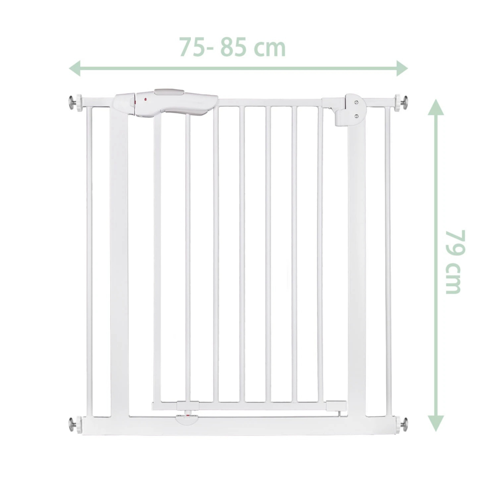 Poarta Siguranta Nukido Alb 75-85 cm, Montaj Fara Gaurire - imagine 7