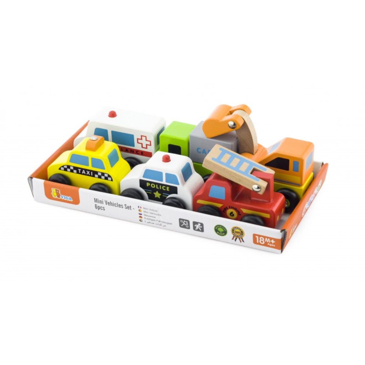 Set 6 Minivehicule Lemn Viga Serviciul Urgente