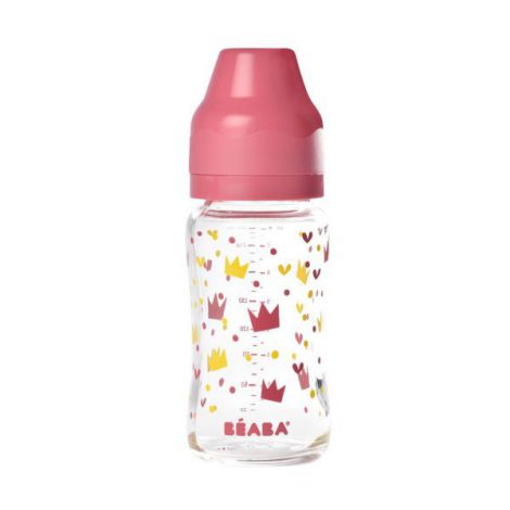 Biberon Sticla Beaba Crown 240ml, Roz - imagine 2