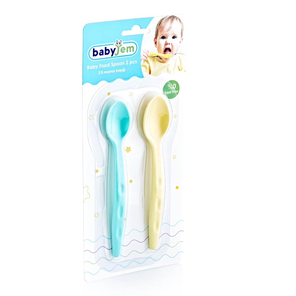 Set 2 lingurițe BabyJem GreenYellow, moi - imagine 2