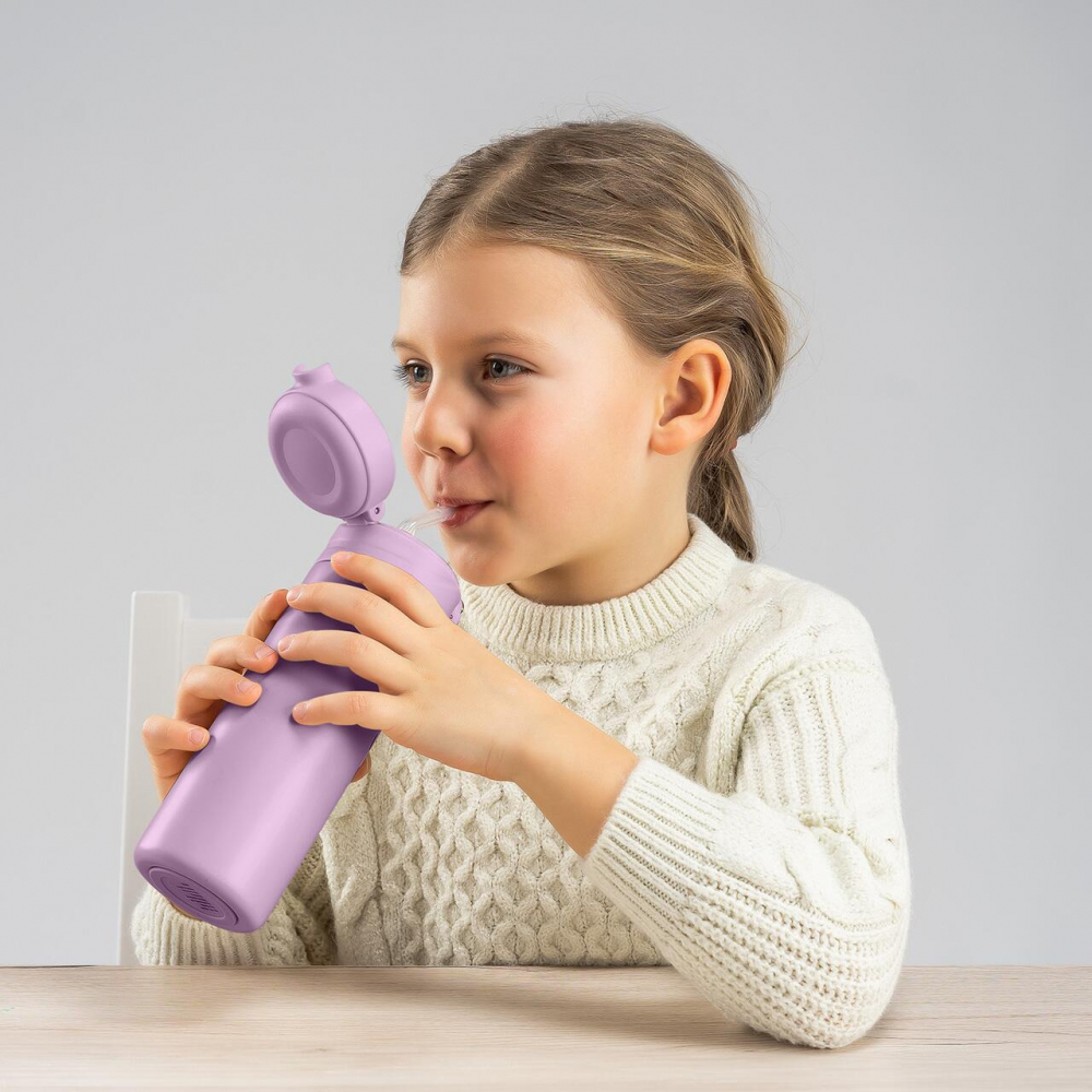 Sticlă Reer cu pai oțel 350ml violet - imagine 5