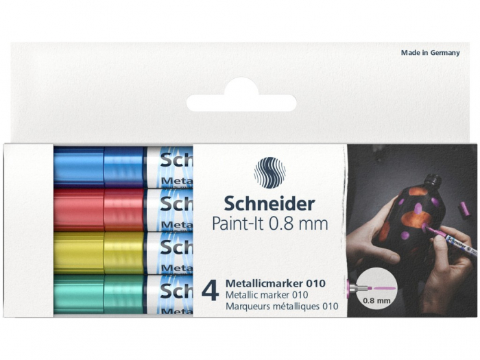 Set 4 Markere Metalice Schneider Paint-It