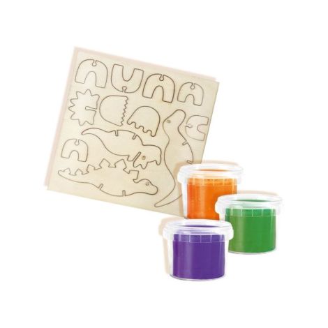 Set Creativ Dinozauri Ses - Lemn si Plastilina - imagine 2