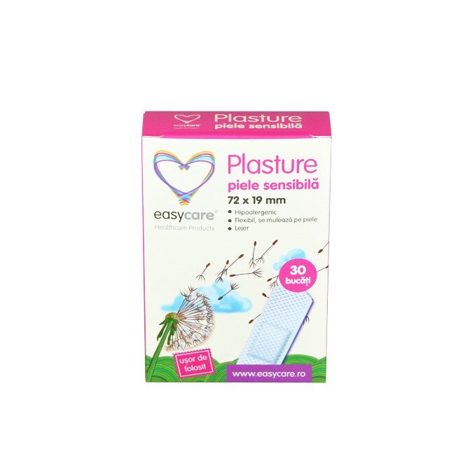 Plasturi Easycare Piele Sensibila 72x19mm 30buc